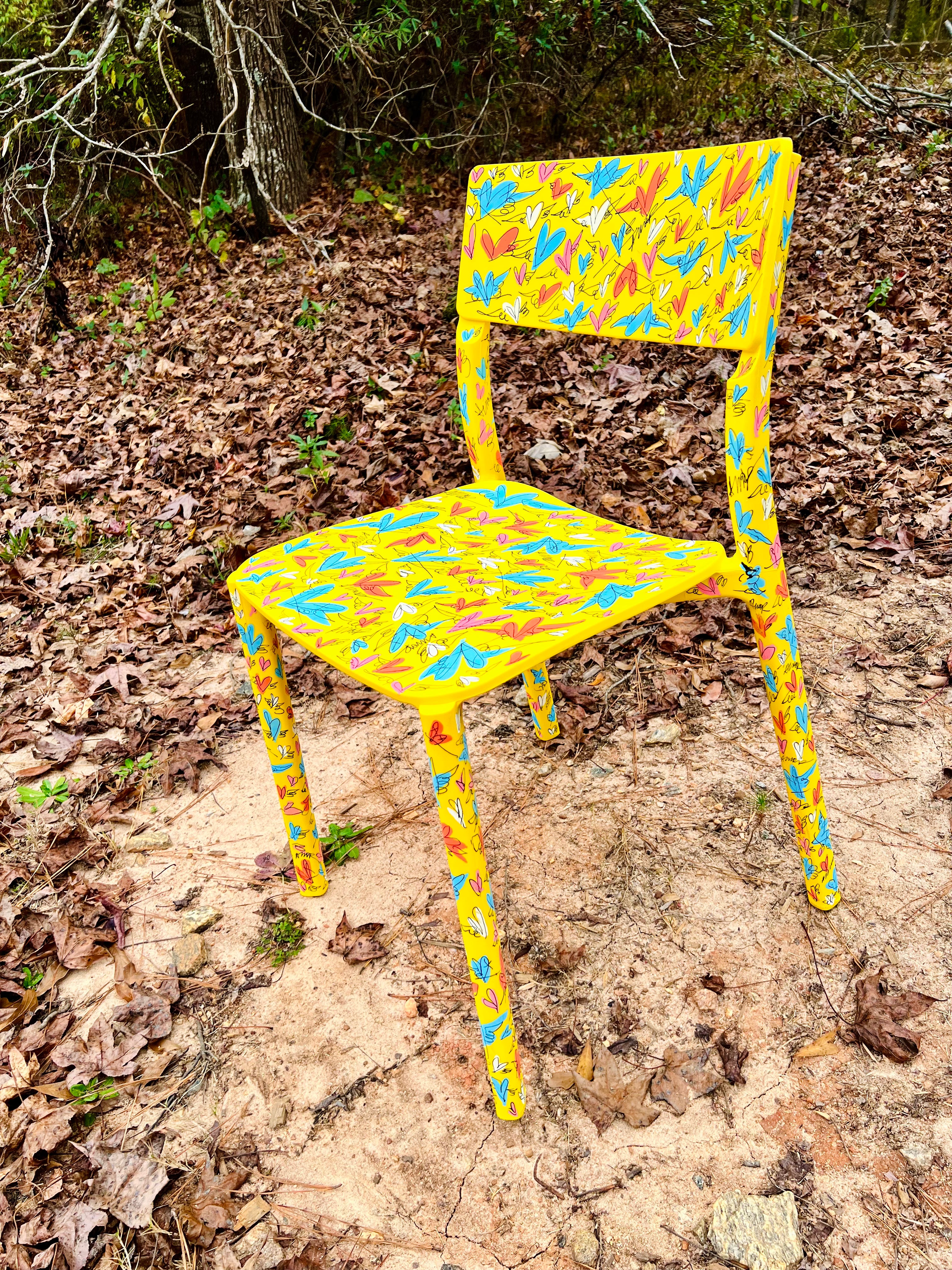 Janinge yellow “IKEA” chair TM art pattern.