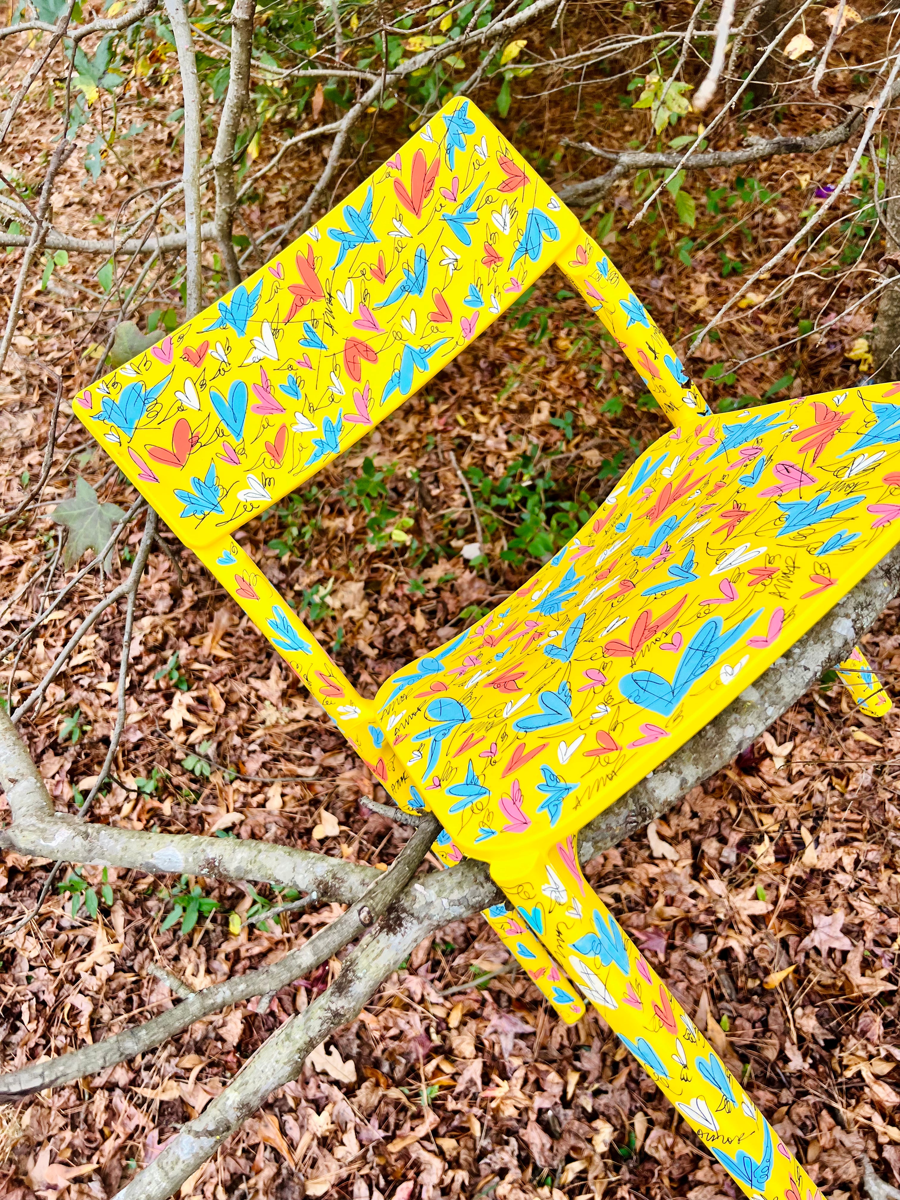 Janinge yellow “IKEA” chair TM art pattern.