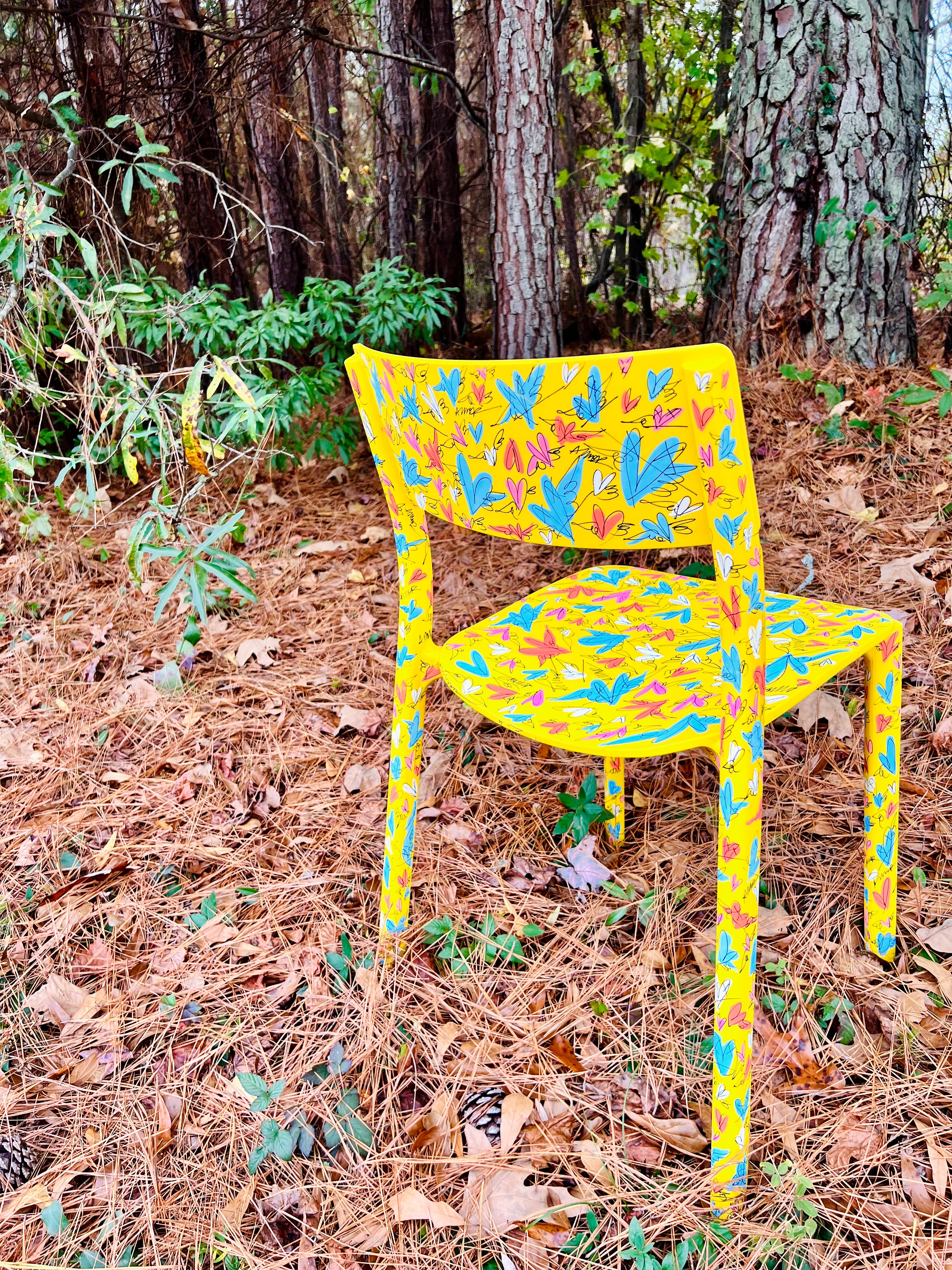 Janinge yellow “IKEA” chair TM art pattern.